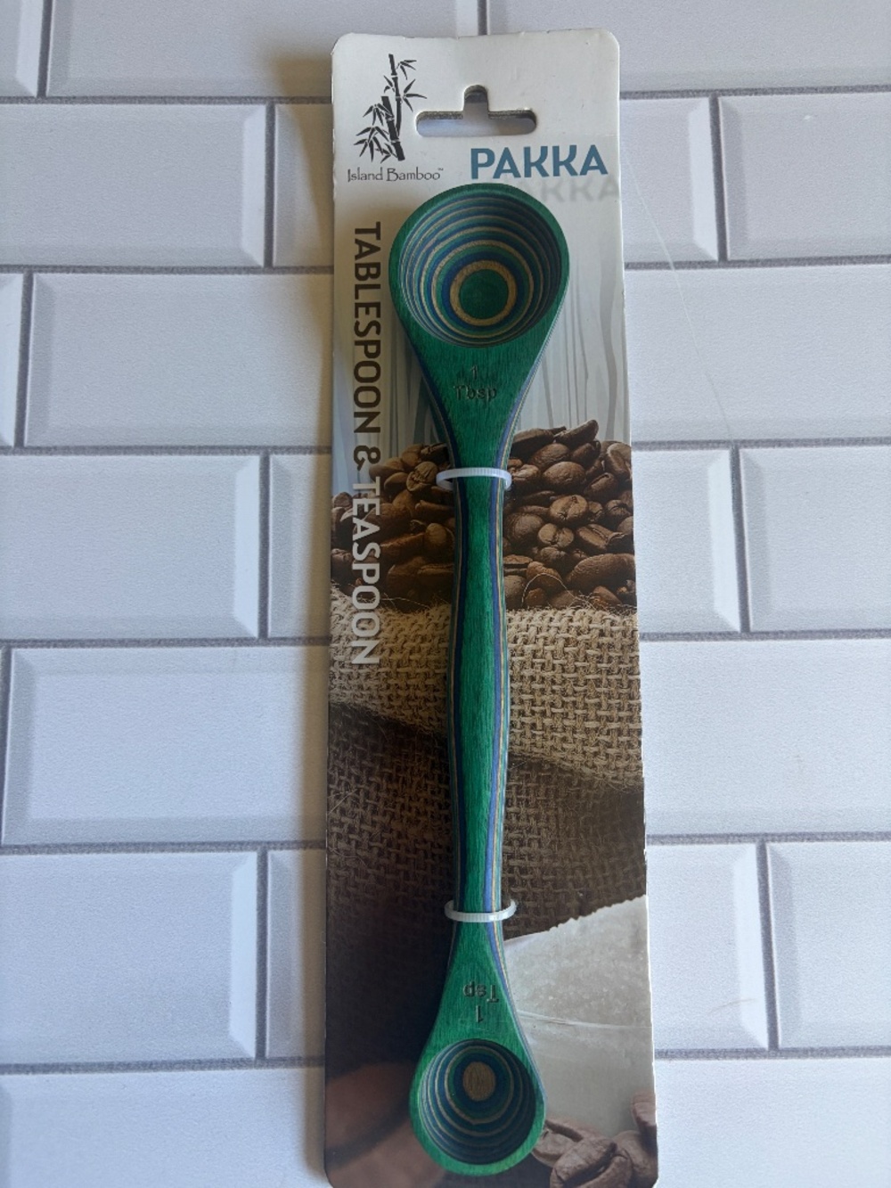 Island Bamboo Pakka Collection Wood 2-in-1 Measuring Spoon Table/Teaspoon